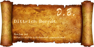 Dittrich Bernát névjegykártya